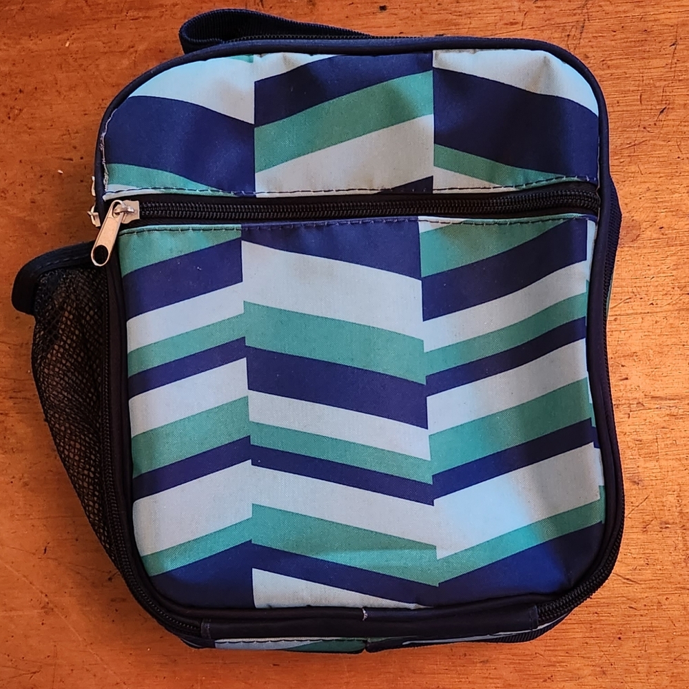 Modern Blue and Green Chevron Lunchbox